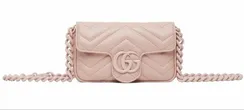 Поясная сумка Gucci с логотипом GG Marmont светло-розовый