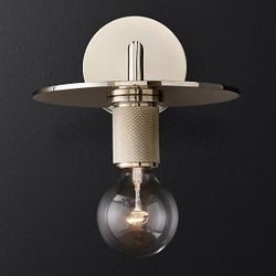 Бра Rh Utilitaire Knurled Disk Shade Sconce Silver By Imperiumloft