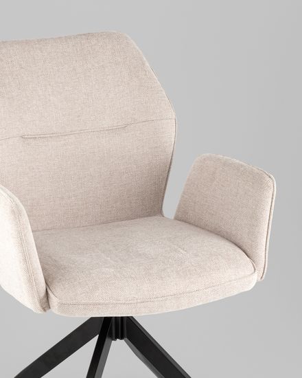 Стул обеденный поворотный с подлокотниками Hem рогожка бежевый
