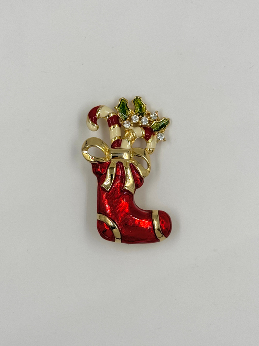 Брошь Рождественский носок