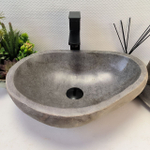 Каменная раковина из речного камня RS-64126 (49*35*16) 0122