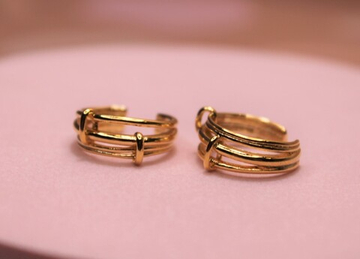 Кафф тройной 15 мм позолота