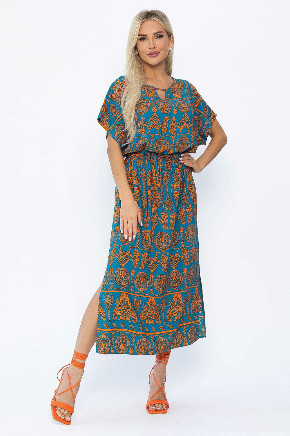 Платье Вистерия (лазурно-оранжевое) П13908-5М LT Collection