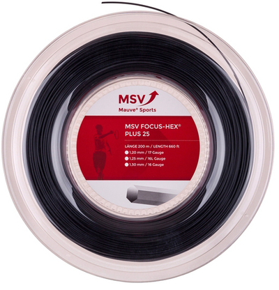 Струны теннисные MSV Focus Hex Plus 25 (200 m) - black