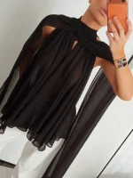 Топ из шифона, черный