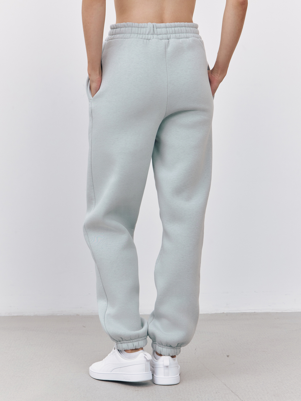 Брюки женские с начесом (светло-серый)