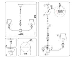 Ambrella Подвесная люстра с абажуром и декором из керамики Ceramo Classic LH75061