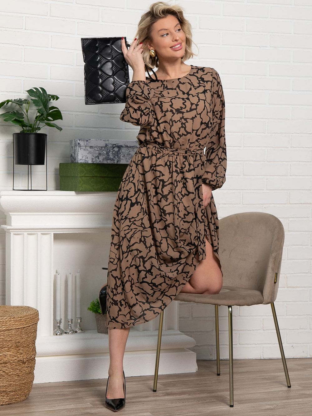 Платье Идиллия (бежево-черное) П15378-16М LT Collection