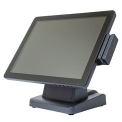 Монитор сенсорный POScenter 15" (Touch, Г- обр. HDMI+VGA+AUX, Spk, двусторонний MSR, БП, подставка ), черный