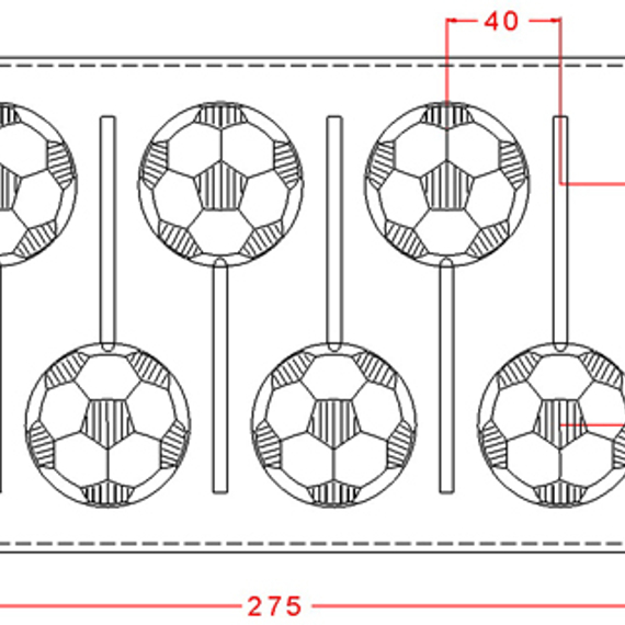 690 | Форма для шоколадных плиток &quot;Мячики&quot; (275*175 мм)