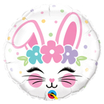 Шар Фольгированный Заяц в цветочном ободке (Ассорти)