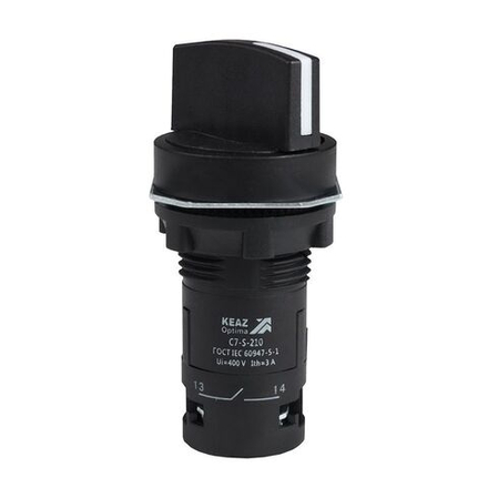 Переключатель 2 положения OptiSignal Compact D22 С7-S-210 черн. 1НО XB7ND21 КЭАЗ 362133