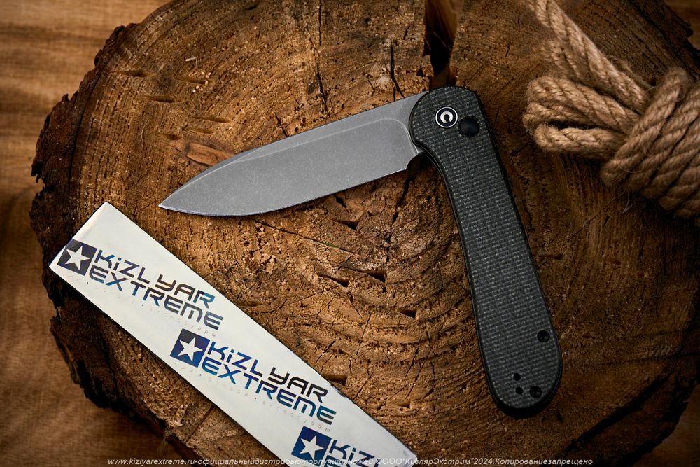 Нож Civivi BL Elementum C2103C сталь 14C28N Gray StoneWash рукоять Dark Green Micarta
