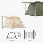Палатка Naturehike Ango 3-местная, быстросборная, снежная юбка, бежевая, артикул NH21ZP010-KHSKR