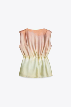 ZARA ТОП С ПРИНТОМ ТАЙ-ДАЙ, РАЗНОЦВЕТНЫЙ