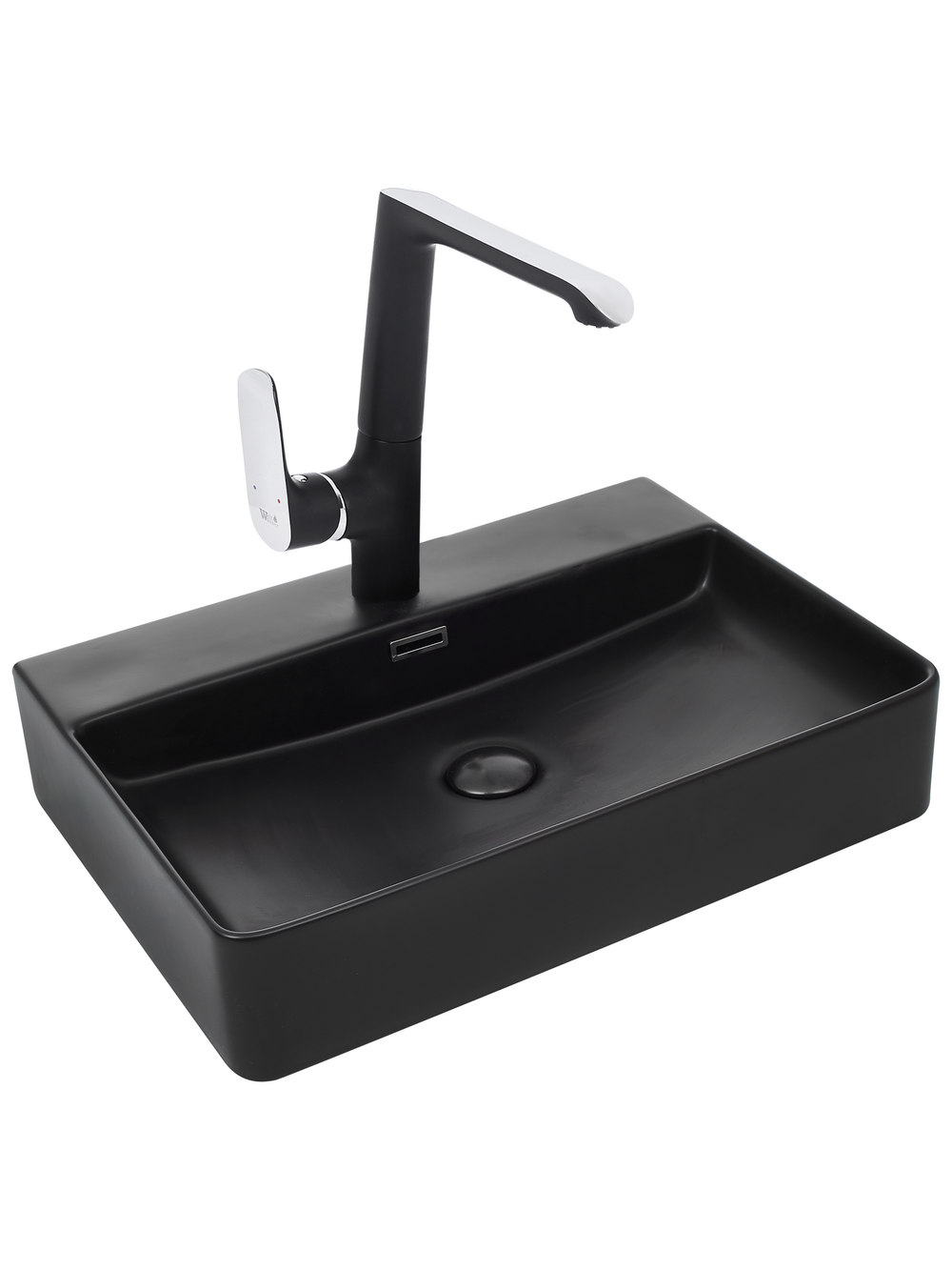 Раковина накладная (матовая черная) WeltWasser WW  ELBACH 2173 MB 600х420х120