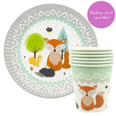 Набор посуды "Лесные Друзья" на 6 человек