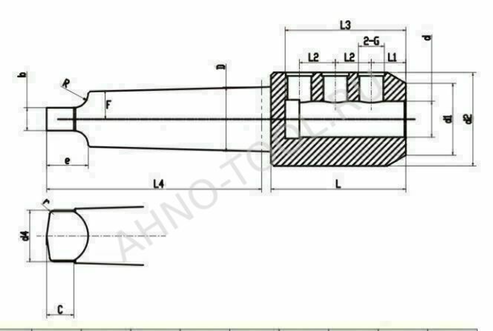 Оправка для корпусных сверл MTA5-SLA25-80 ACCKee