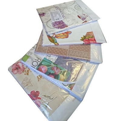 Скатерть МАЖОР с бейкой 135*110 неткан.основа с ПВХ покрытием Микс расцветок