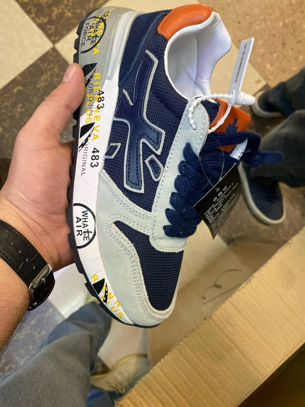 Premiata Mick 5890 синие с оранжевым