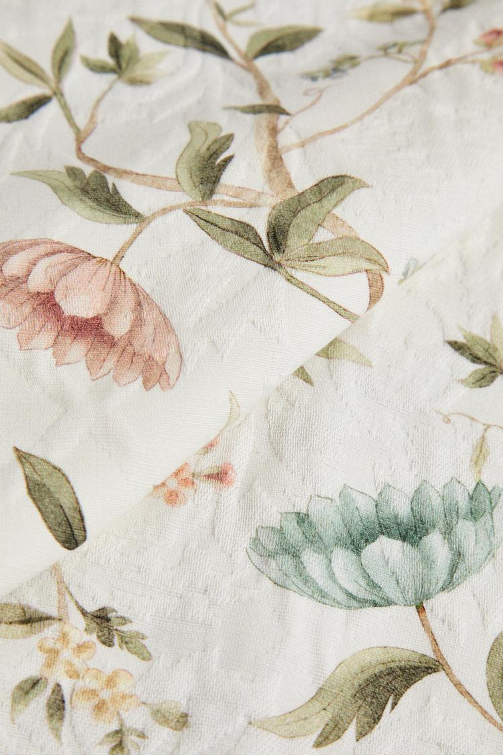 ZARA HOME ЦВЕТОЧНАЯ ЖАККАРДОВАЯ ХЛОПКОВАЯ САЛФЕТКА (КОМПЛЕКТ ИЗ 2 ПРЕДМЕТОВ), ЗЕЛЕНЫЙ