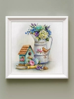 Картины на стену интерьерные на холсте 4 шт, 23*23 см