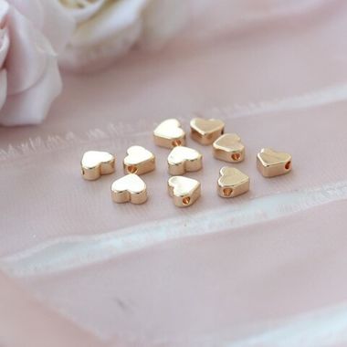 УЦЕНКА!!! Бусина спейсер (разделитель) Сердце 8*7 мм, позолота, 16 штук, У043