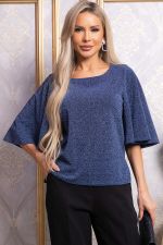 Блуза праздничная Ты ослепляешь! (темно-синяя) Б14844-8М LT Collection