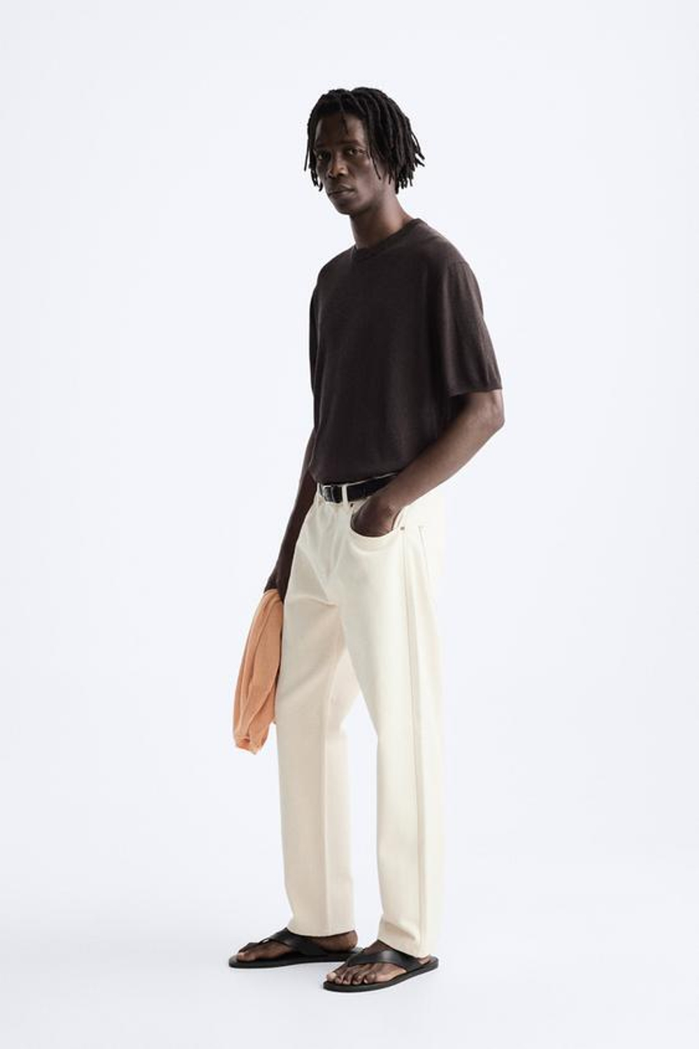 ZARA ФУТБОЛКА ИЗ ЛИОЦЕЛЛА И ЛЬНА, БАКЛАЖАНОВЫЙ