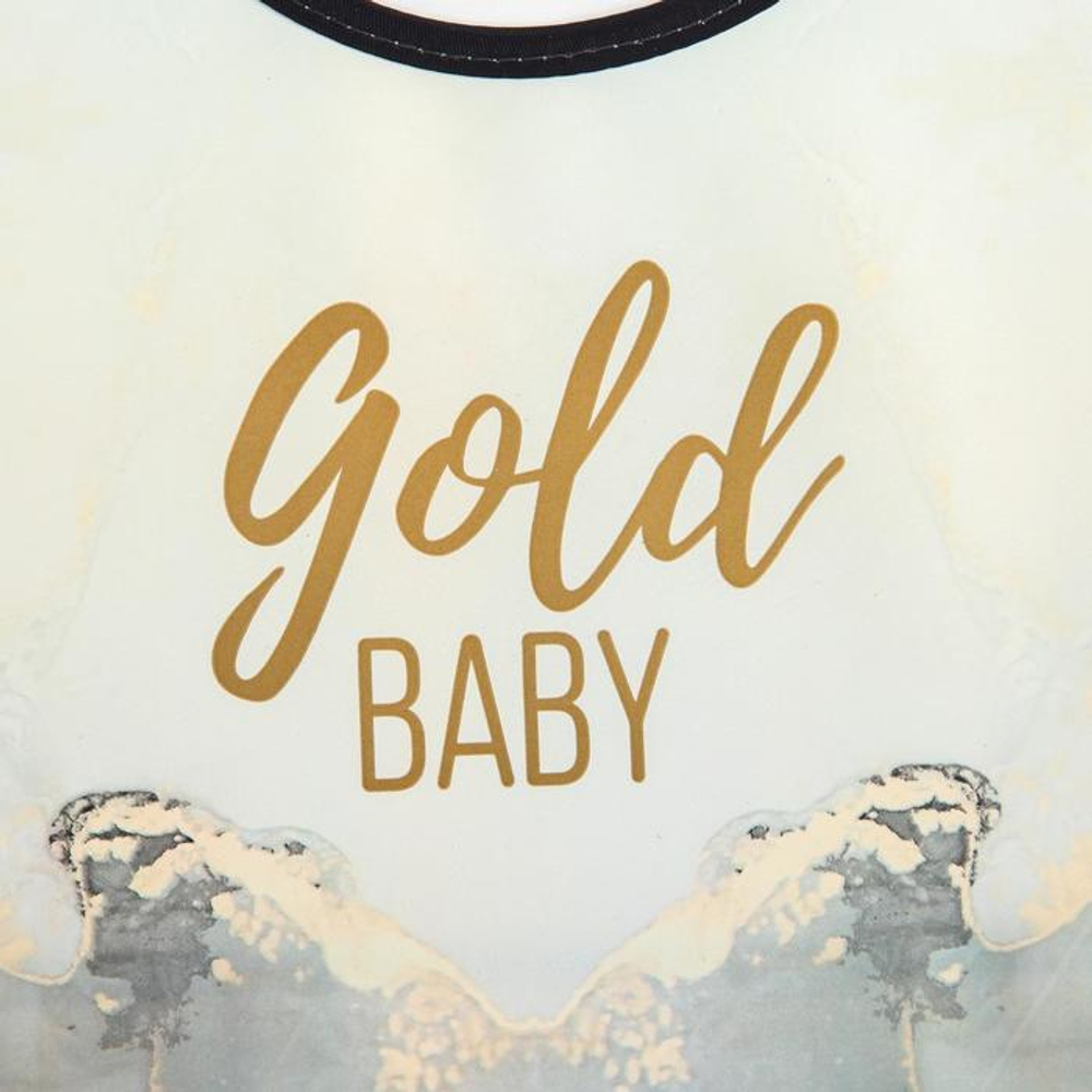 5517455 Нагрудник "Gold baby"  непромокаемый на липучке