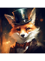 Картина по номерам 30х30см. "Стильные животные" (20цв) Интеллигентный лис (арт. Х-6339)