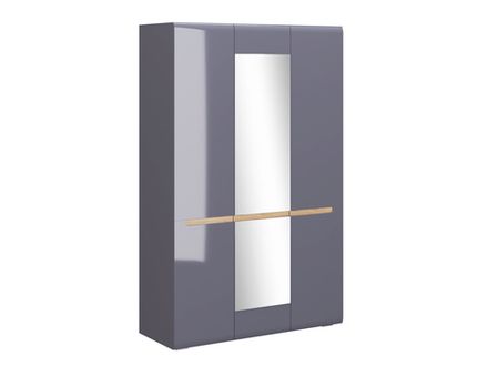 Коллекция Стокгольм Шкаф 3х створчатый Серый Графит/Графит Глянец (Набор)