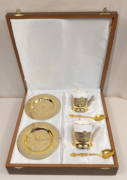 Набор кофейный на две персоны "Уральские узоры-3"