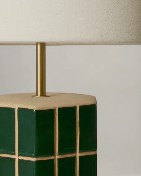 Настольная лампа Rue из зеленой керамики