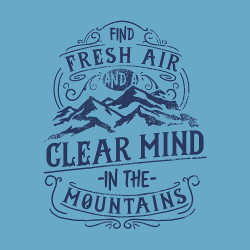 принт PewPewCat Find Fresh Air для голубой футболки