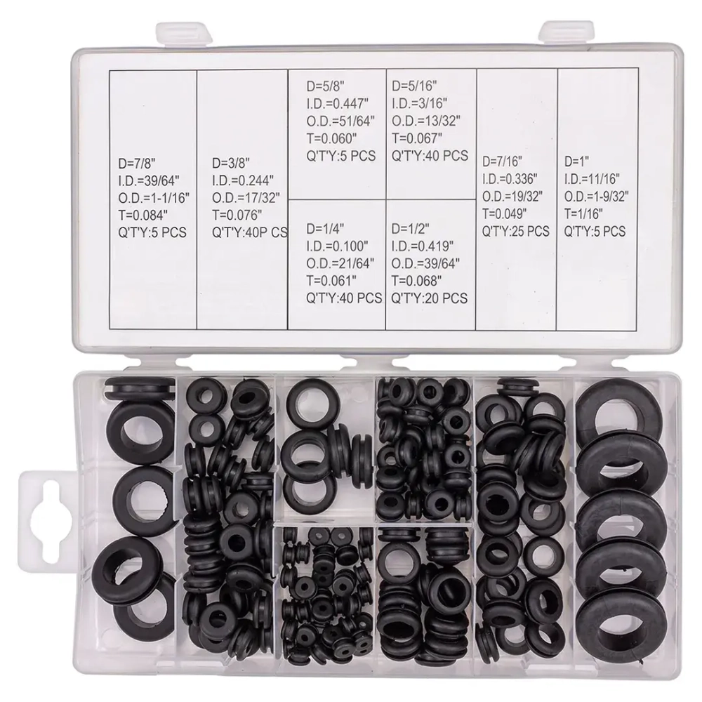 Кольца уплотнительные резиновые для прокладки проводов, 180пр. Forsage F-785