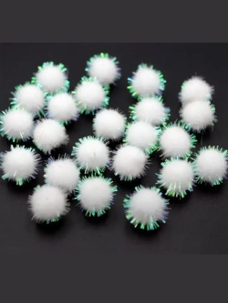 Помпоны декоративные с люрексом, 50шт