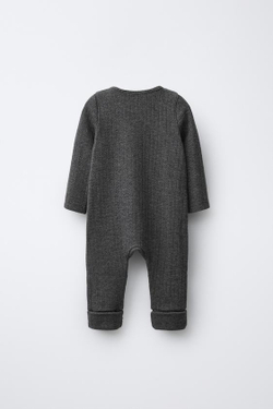 ZARA КОМБИНЕЗОН МЕЛАНЖ С ТРАНСФОРМИРУЮЩИМИСЯ НОЖКАМИ, АНТРАЦИТОВО-СЕРЫЙ