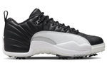 Jordan Air Jordan 12 Low Golf Black and White leather non-slip wear-resistant wrapping support low-top golf shoes for men and women the same black and white