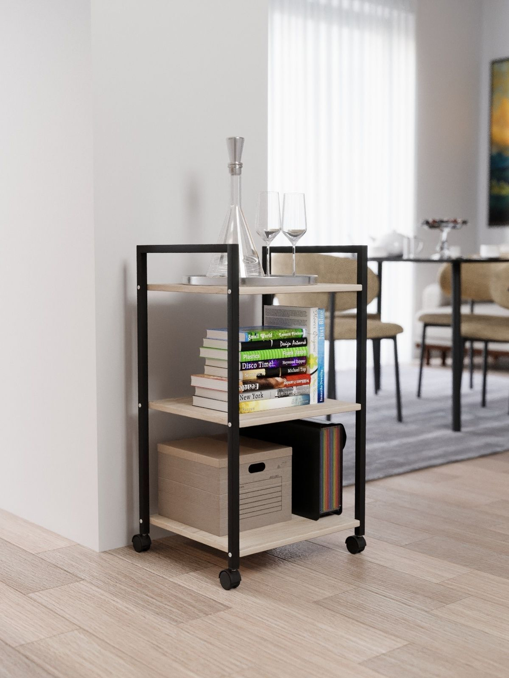 Полка стеллаж на колесиках Mobilis