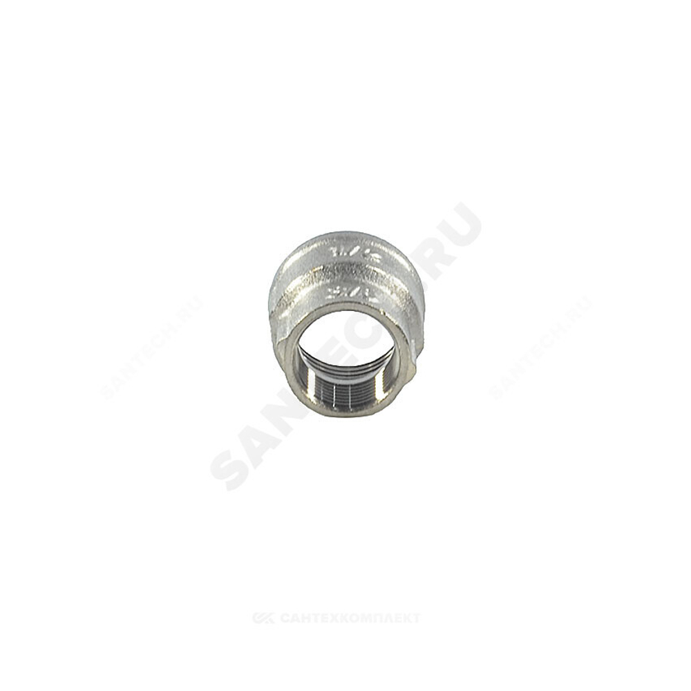 Муфта латунь никель переходная Ду 50х40 (2"х1 1/2") ВР/ВР SantechSystems