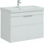 Тумба с раковиной Aquanet Ирис new 80 белый глянец