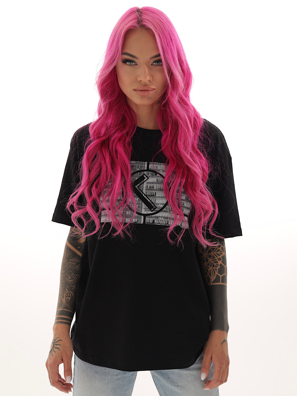 Футболка панелька черная Город Горький женская