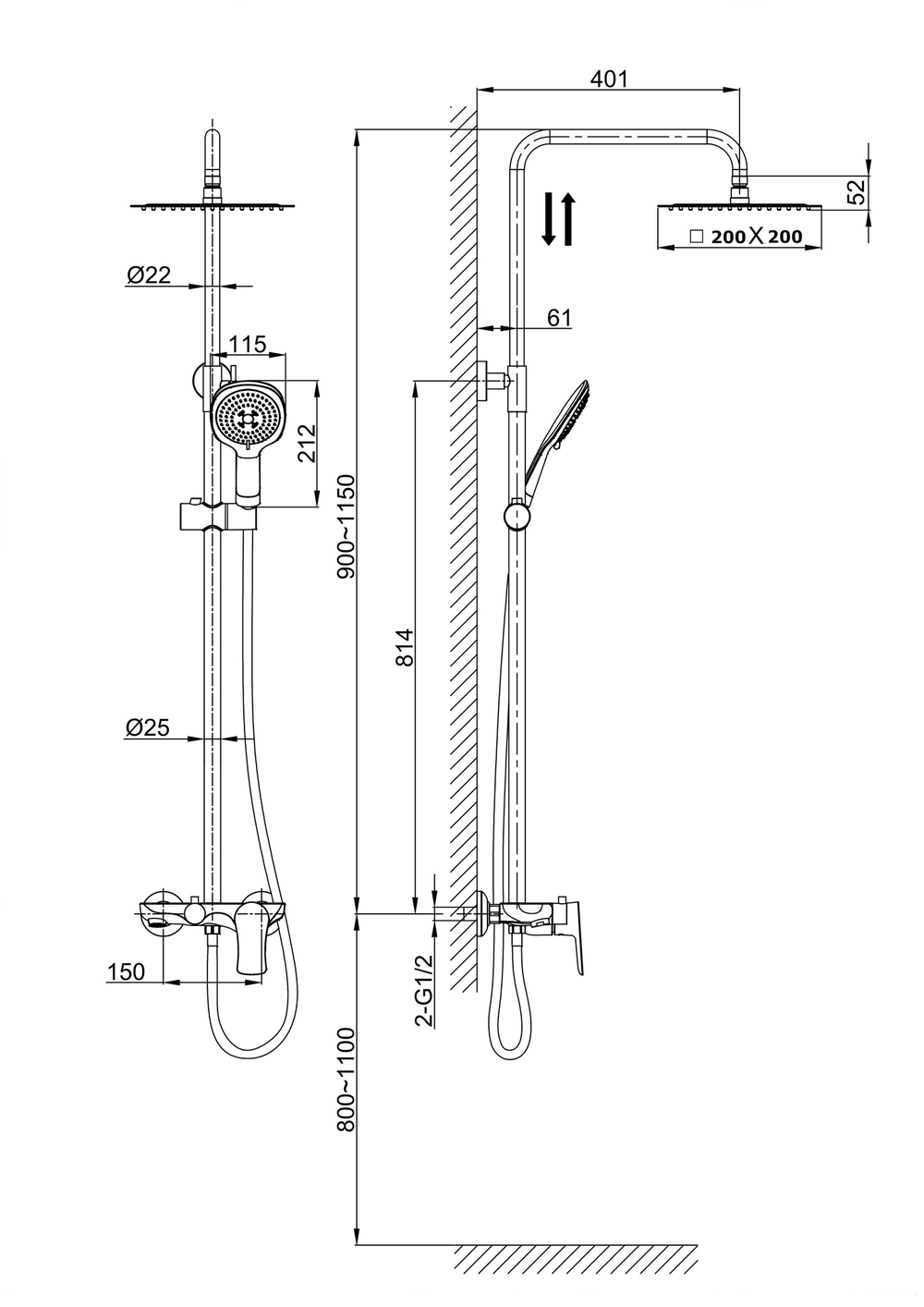 Душевая система DK Rhein Reisling (DA1273701B03)