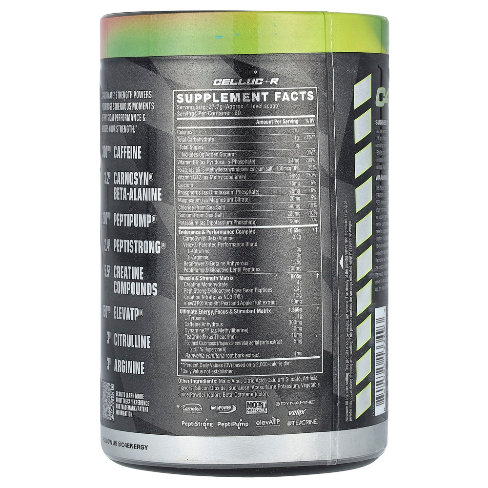 C4 / Cellucor, C4 Ultimate Strength, перед тренировкой, арбуз, 554 г (1,22 фунта)
