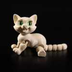 Котик с улыбкой, шарнирная игрушка-антистресс, 9 см., бежевый