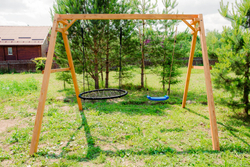 Деревянные качели с качелями гнездо 100 см