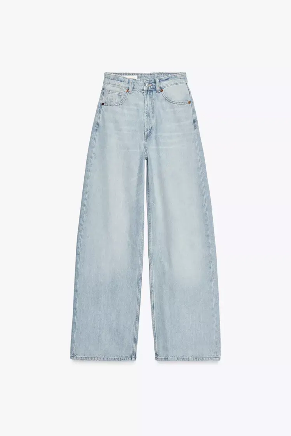 ZARA ДЖИНСЫ TRF EXTRA WIDE-LEG С ВЫСОКОЙ ПОСАДКОЙ, ГОЛУБОЙ