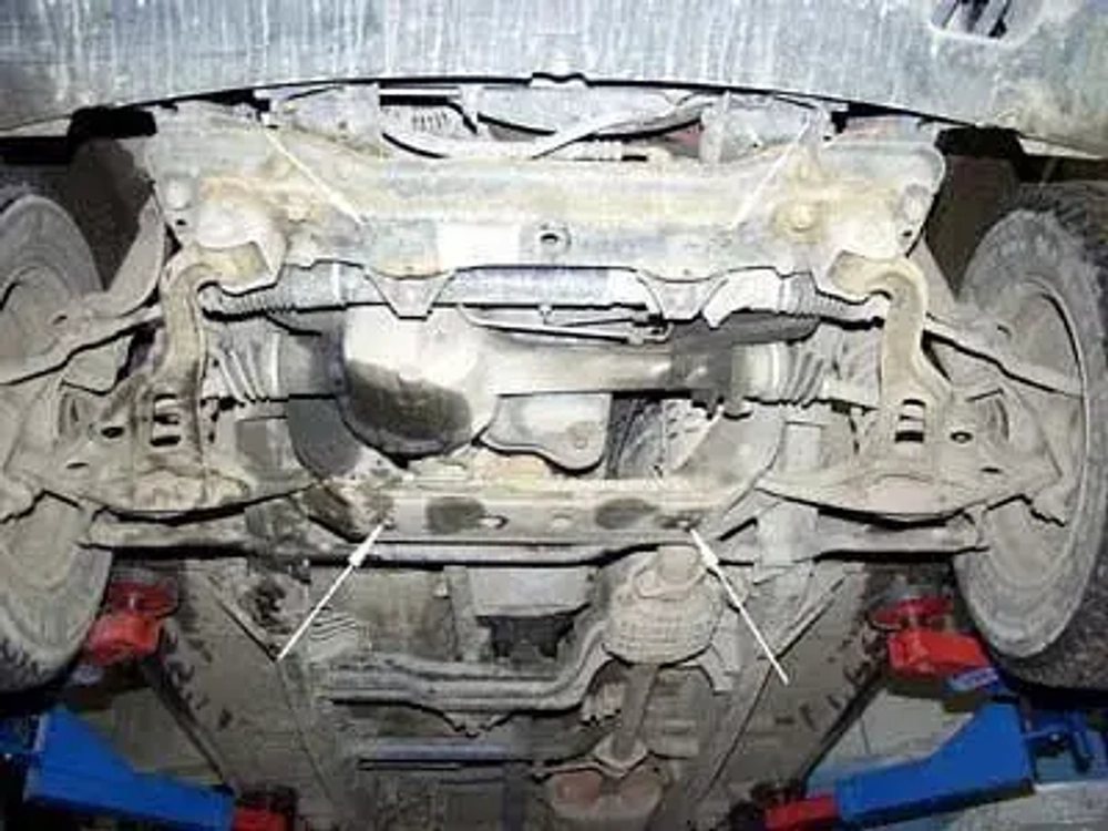 Защита картера двигателя (2,5 мм, сталь) для Suzuki Grand Vitara 1998-2005 (V - 1.6; 2.0; 2.5; 2.7; 2.0D), Suzuki Escudo 1997-2005 (V - 2.7), Chevrolet Tracker 1998-2004 (V - 1.6; 2.0) Sheriff.04.0480