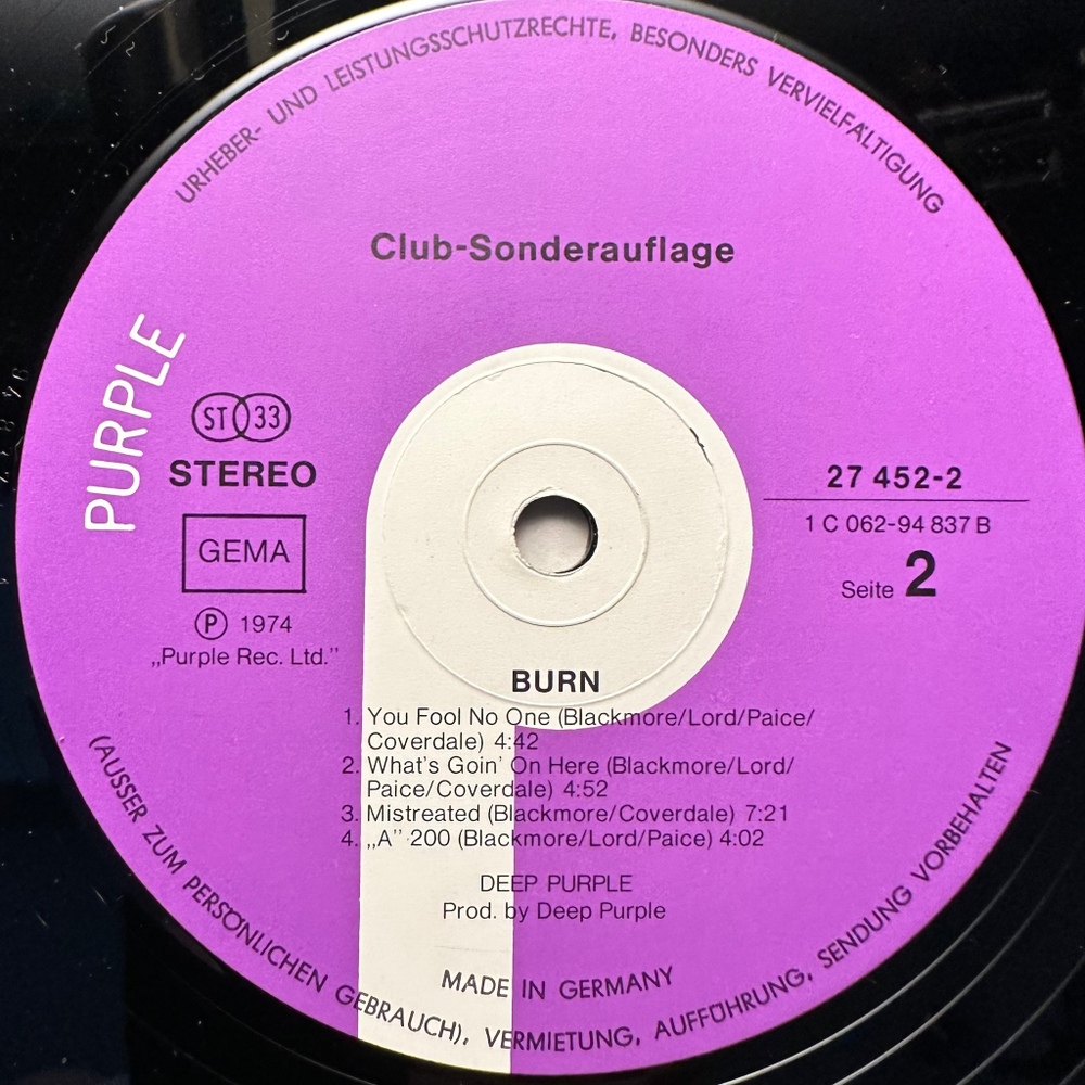 Deep Purple - Burn (Германия 1974г.)